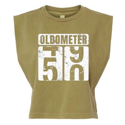 Oldometer 50 Vintage Funny 50th Birthday Gift Idea Garment-Dyed Women's Muscle Tee