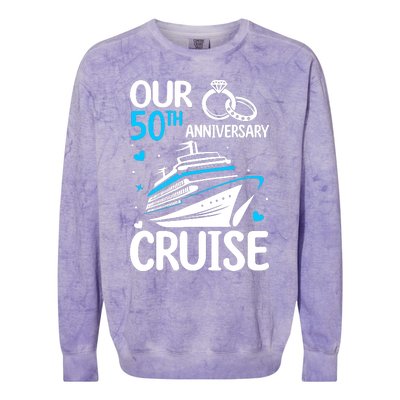 Our 50th Wedding Anniversary Cruise 50 Years Anniversary Colorblast Crewneck Sweatshirt