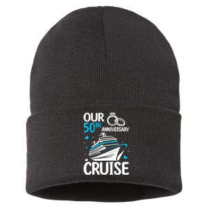 Our 50th Wedding Anniversary Cruise 50 Years Anniversary Sustainable Knit Beanie