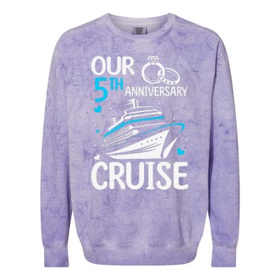 Our 5th Wedding Anniversary Cruise 5 Years Anniversary Colorblast Crewneck Sweatshirt