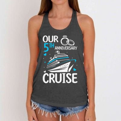 Our 5th Wedding Anniversary Cruise 5 Years Anniversary Women's Knotted Racerback Tank