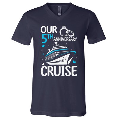 Our 5th Wedding Anniversary Cruise 5 Years Anniversary V-Neck T-Shirt