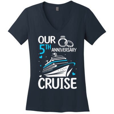 Our 5th Wedding Anniversary Cruise 5 Years Anniversary Women's V-Neck T-Shirt