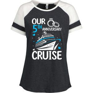 Our 5th Wedding Anniversary Cruise 5 Years Anniversary Enza Ladies Jersey Colorblock Tee