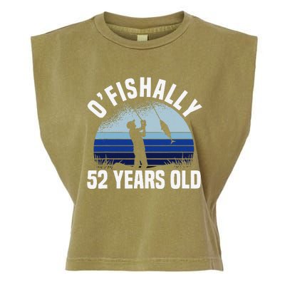 Ofishally 52 Years Old Fisherman 52nd Birthday Fishing Garment-Dyed Women's Muscle Tee