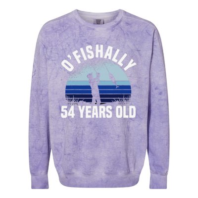 Ofishally 54 Years Old Fisherman 54th Birthday Fishing Colorblast Crewneck Sweatshirt