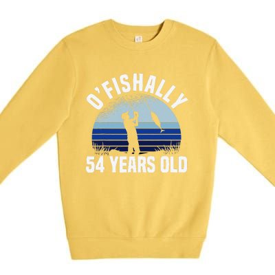 Ofishally 54 Years Old Fisherman 54th Birthday Fishing Premium Crewneck Sweatshirt