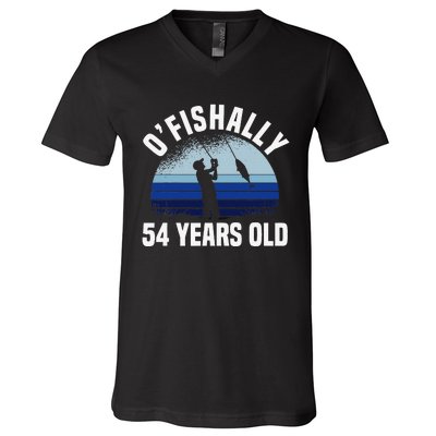 Ofishally 54 Years Old Fisherman 54th Birthday Fishing V-Neck T-Shirt