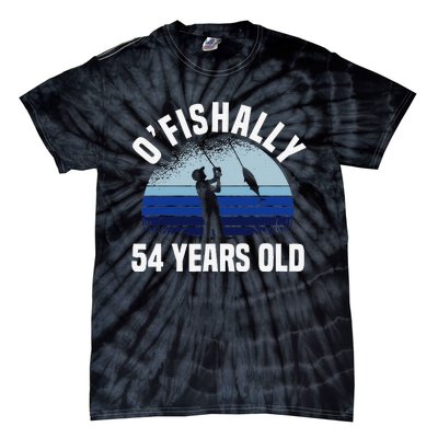 Ofishally 54 Years Old Fisherman 54th Birthday Fishing Tie-Dye T-Shirt