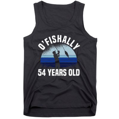 Ofishally 54 Years Old Fisherman 54th Birthday Fishing Tank Top