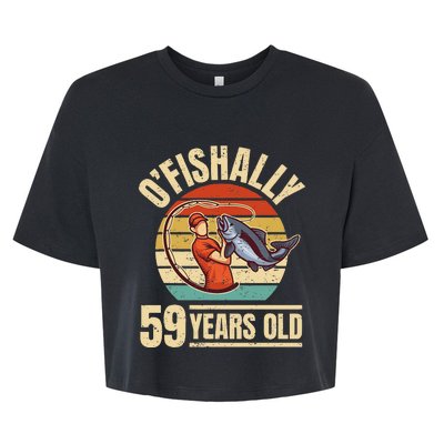 OFishally 59 Years Old Angler 59th Birthday Bella+Canvas Jersey Crop Tee