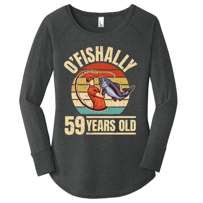 OFishally 59 Years Old Angler 59th Birthday Women's Perfect Tri Tunic Long Sleeve Shirt