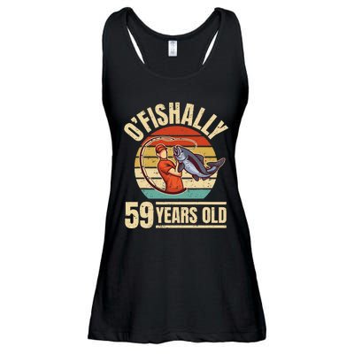 OFishally 59 Years Old Angler 59th Birthday Ladies Essential Flowy Tank