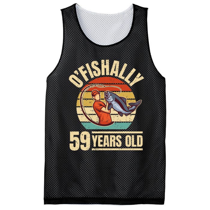 OFishally 59 Years Old Angler 59th Birthday Mesh Reversible Basketball Jersey Tank