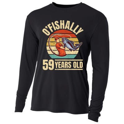 OFishally 59 Years Old Angler 59th Birthday Cooling Performance Long Sleeve Crew