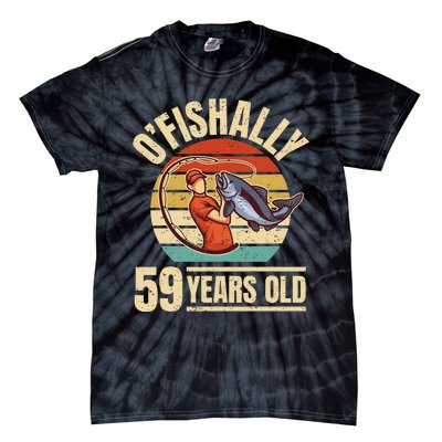 OFishally 59 Years Old Angler 59th Birthday Tie-Dye T-Shirt