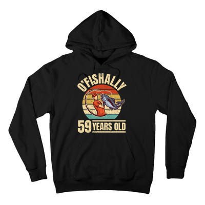 OFishally 59 Years Old Angler 59th Birthday Tall Hoodie