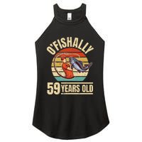 OFishally 59 Years Old Angler 59th Birthday Women's Perfect Tri Rocker Tank