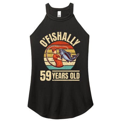 OFishally 59 Years Old Angler 59th Birthday Women's Perfect Tri Rocker Tank