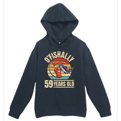 OFishally 59 Years Old Angler 59th Birthday Urban Pullover Hoodie