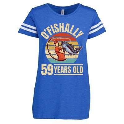 OFishally 59 Years Old Angler 59th Birthday Enza Ladies Jersey Football T-Shirt