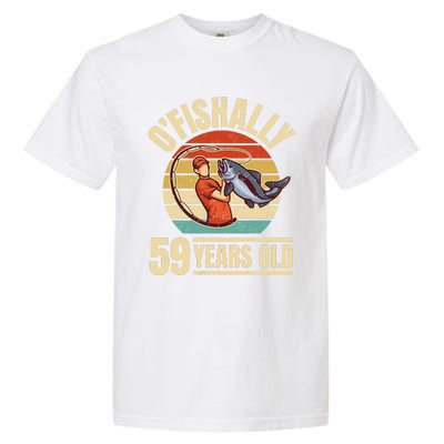 OFishally 59 Years Old Angler 59th Birthday Garment-Dyed Heavyweight T-Shirt