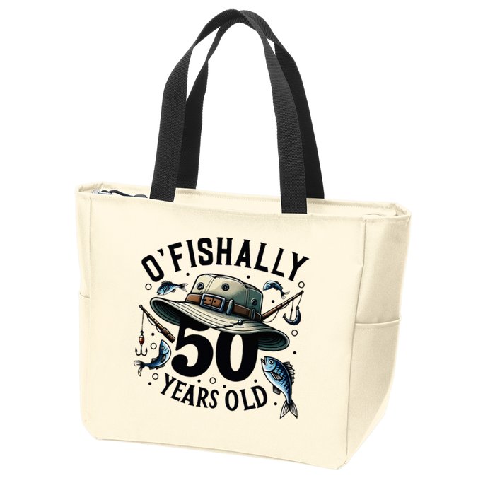 Ofishally 50 Years Old 50th Birthday Fisherman Fishing Lover Zip Tote Bag