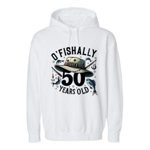 Ofishally 50 Years Old 50th Birthday Fisherman Fishing Lover Garment-Dyed Fleece Hoodie