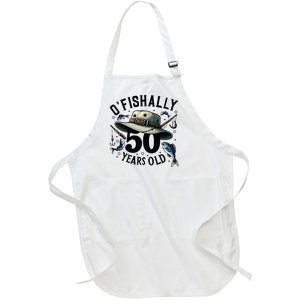 Ofishally 50 Years Old 50th Birthday Fisherman Fishing Lover Full-Length Apron With Pockets