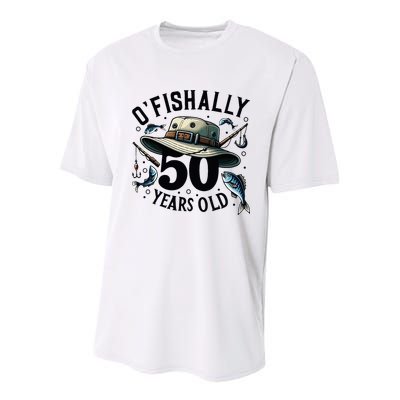 Ofishally 50 Years Old 50th Birthday Fisherman Fishing Lover Youth Performance Sprint T-Shirt