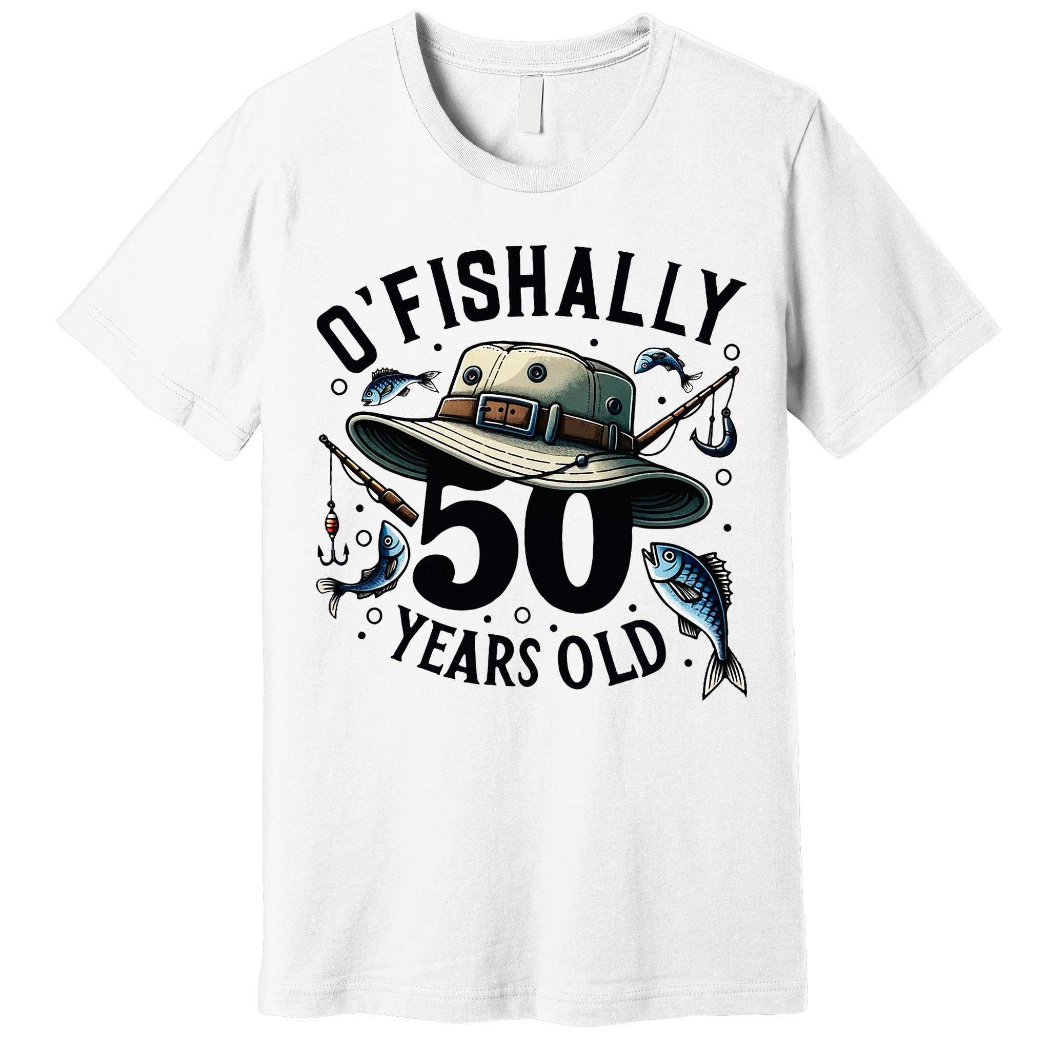 Ofishally 50 Years Old 50th Birthday Fisherman Fishing Lover Premium T-Shirt