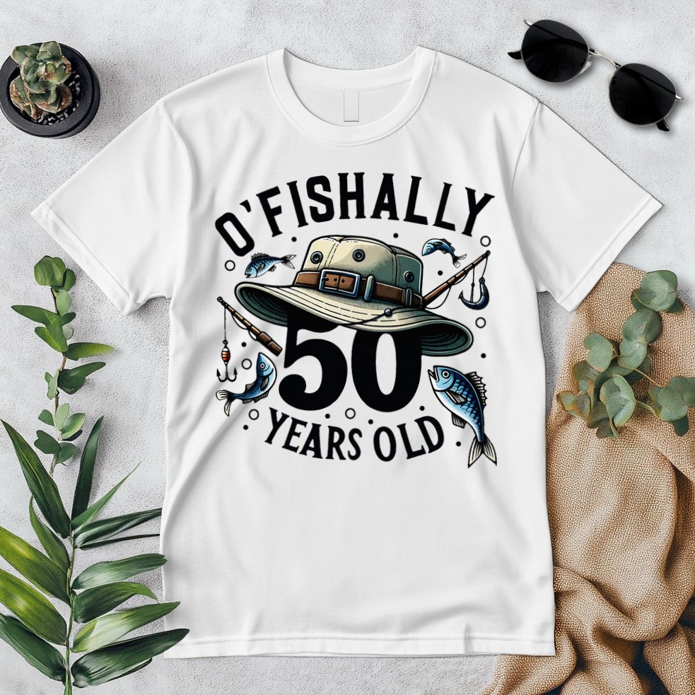 Ofishally 50 Years Old 50th Birthday Fisherman Fishing Lover Premium T-Shirt