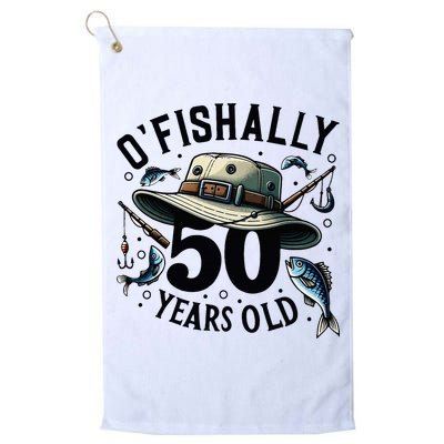 Ofishally 50 Years Old 50th Birthday Fisherman Fishing Lover Golf Towel