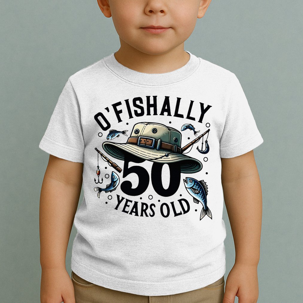 Ofishally 50 Years Old 50th Birthday Fisherman Fishing Lover Toddler T-Shirt
