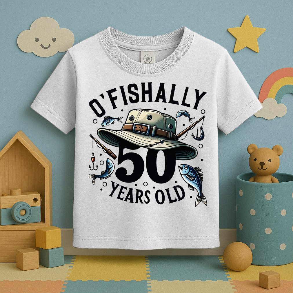 Ofishally 50 Years Old 50th Birthday Fisherman Fishing Lover Toddler T-Shirt