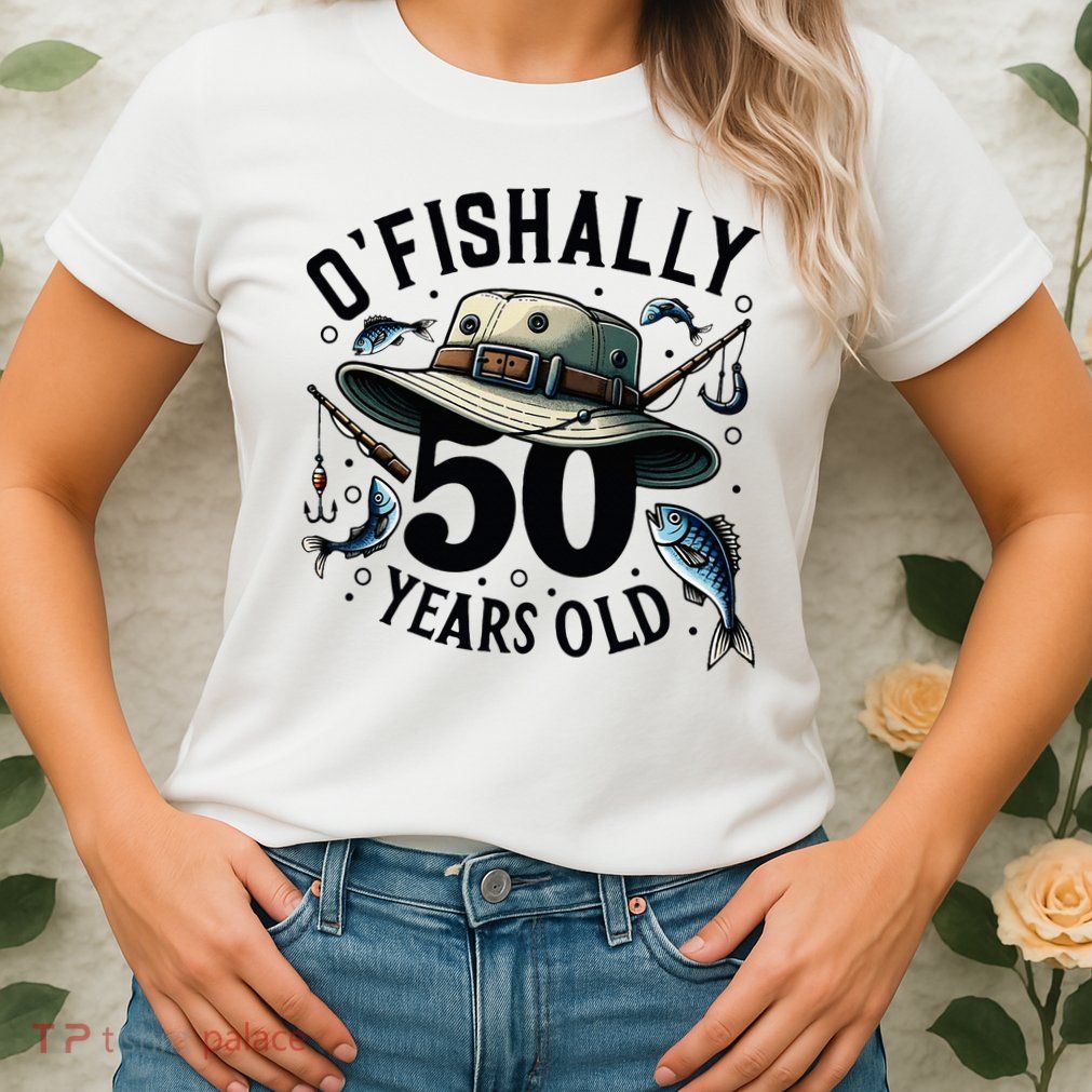 Ofishally 50 Years Old 50th Birthday Fisherman Fishing Lover Womens T-Shirt