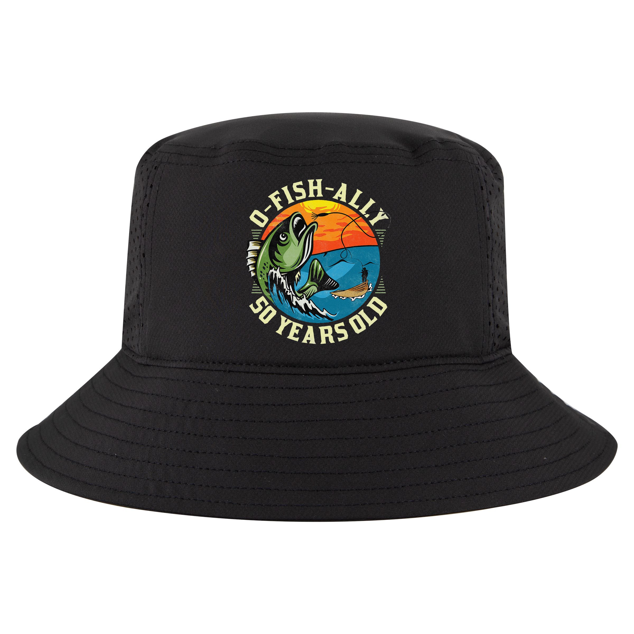 OFishAlly 50 Years Old 50th Birthday Fishing Cool Comfort Performance Bucket Hat