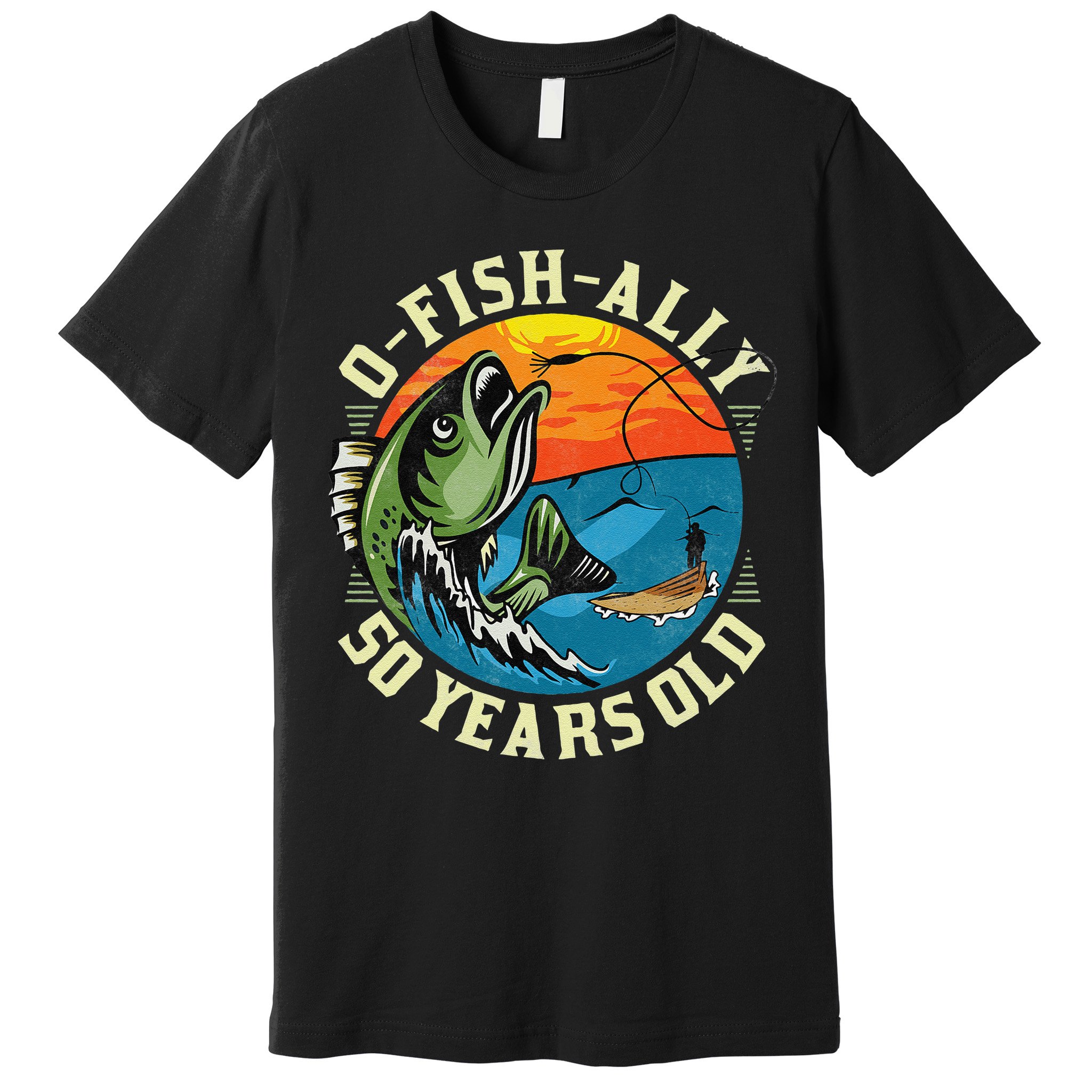 OFishAlly 50 Years Old 50th Birthday Fishing Premium T-Shirt