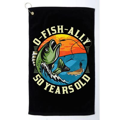OFishAlly 50 Years Old 50th Birthday Fishing Golf Towel