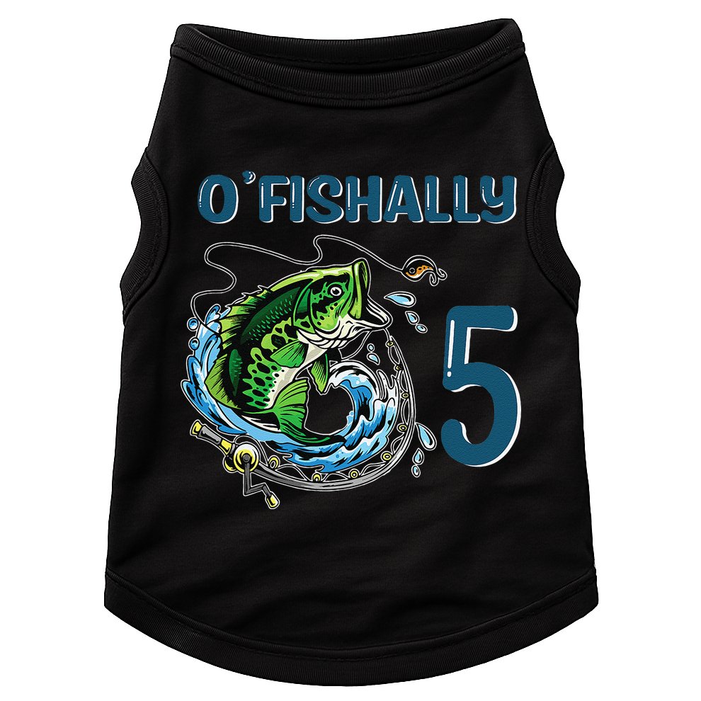 OFishally 5 Years Old Fisherman 5th Birthday Fishing Doggie Tank