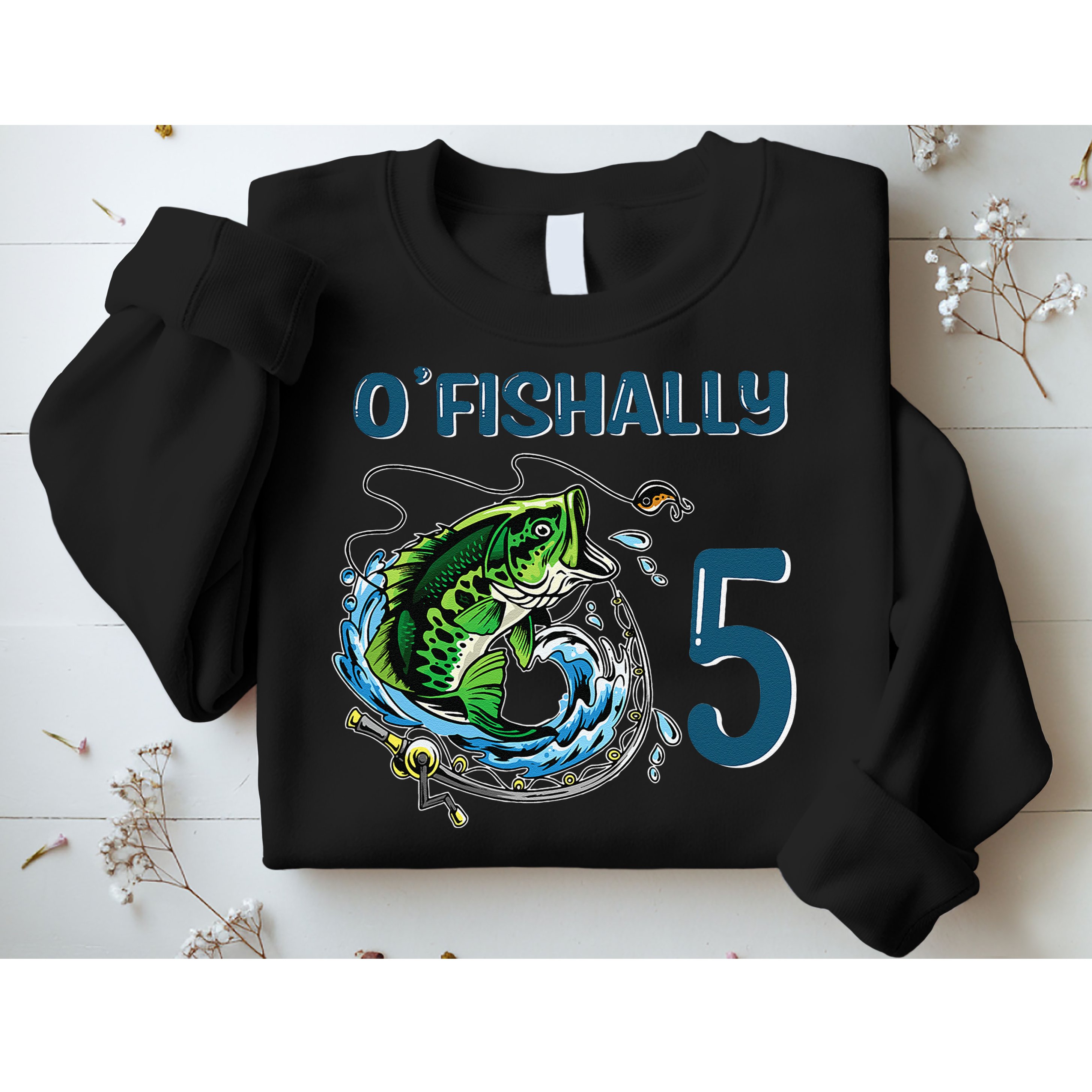 OFishally 5 Years Old Fisherman 5th Birthday Fishing Sweatshirt
