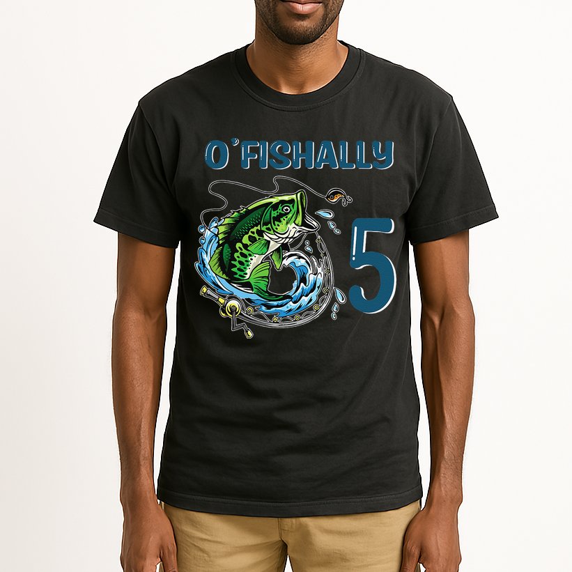 OFishally 5 Years Old Fisherman 5th Birthday Fishing Tall T-Shirt