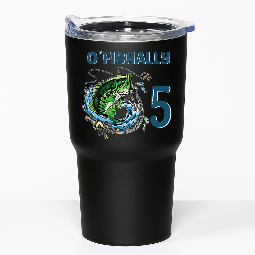 OFishally 5 Years Old Fisherman 5th Birthday Fishing Tumbler