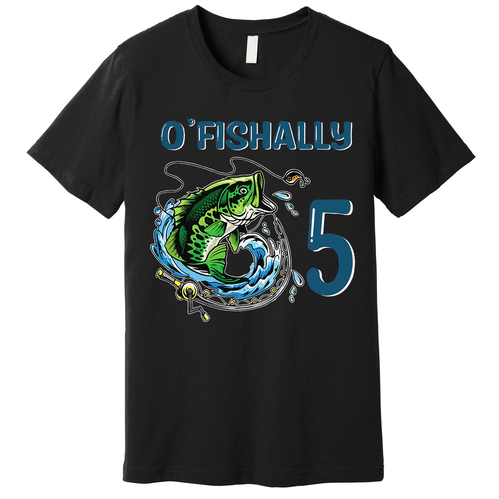 OFishally 5 Years Old Fisherman 5th Birthday Fishing Premium T-Shirt