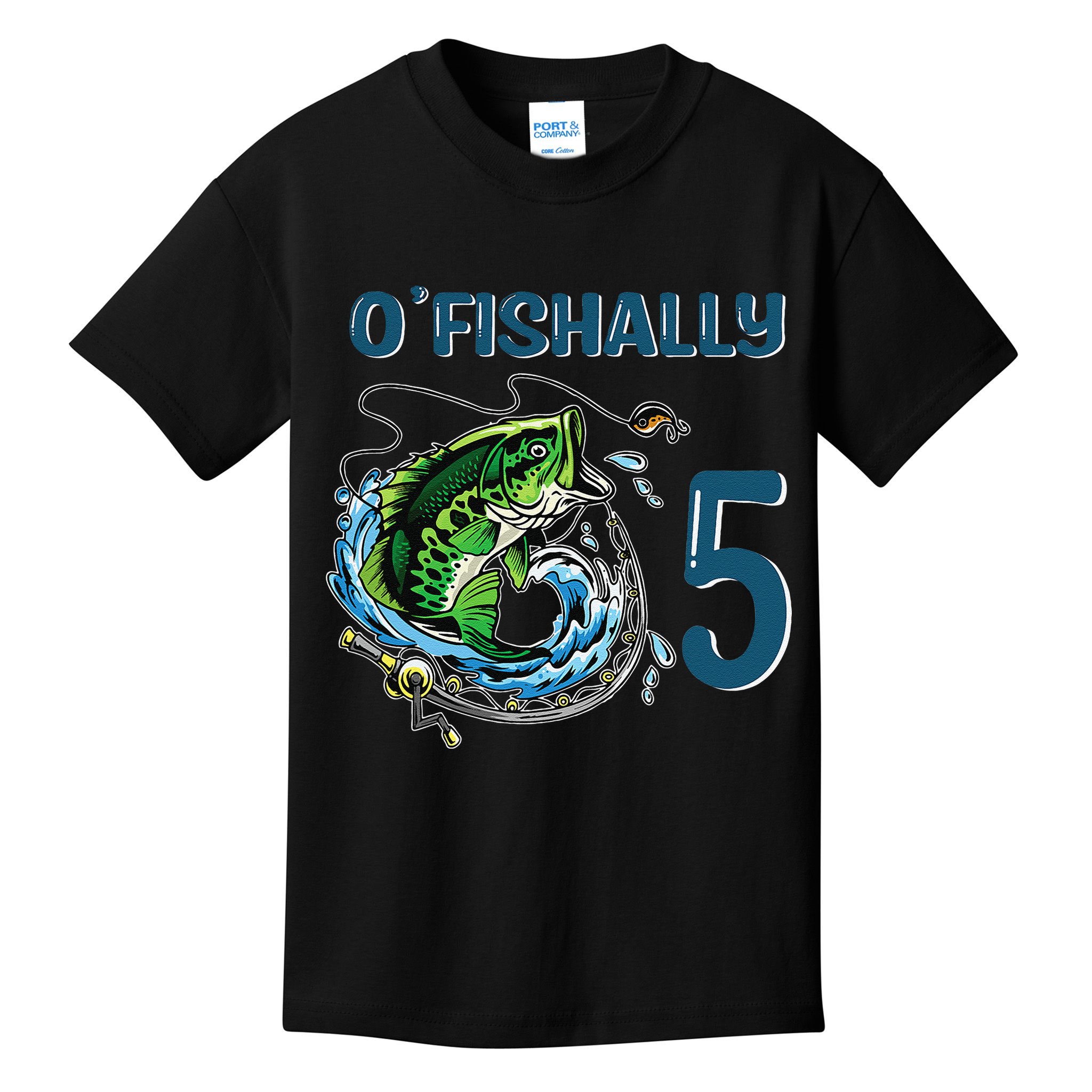 OFishally 5 Years Old Fisherman 5th Birthday Fishing Kids T-Shirt