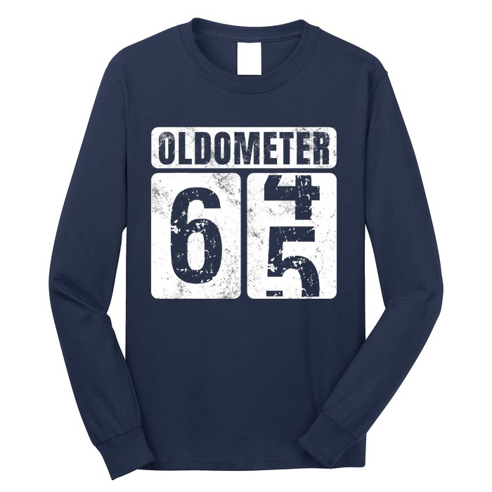 Oldometer 65 Vintage Funny 65th Birthday Gift Idea Long Sleeve Shirt