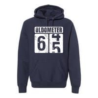 Oldometer 65 Vintage Funny 65th Birthday Gift Idea Premium Hoodie