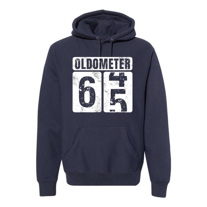 Oldometer 65 Vintage Funny 65th Birthday Gift Idea Premium Hoodie