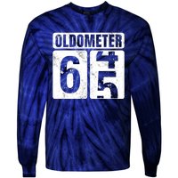 Oldometer 65 Vintage Funny 65th Birthday Gift Idea Tie-Dye Long Sleeve Shirt