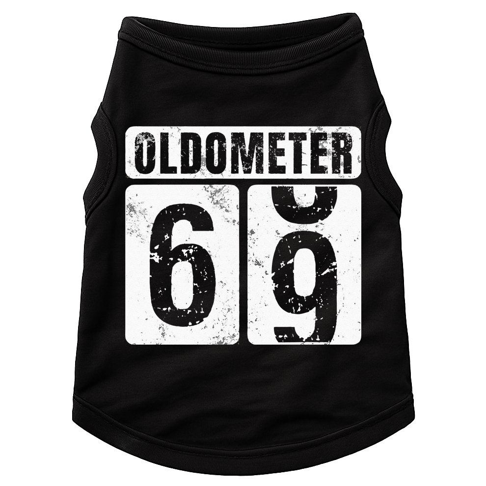 Oldometer 69 Vintage Funny 69th Birthday Gift Idea Doggie Tank